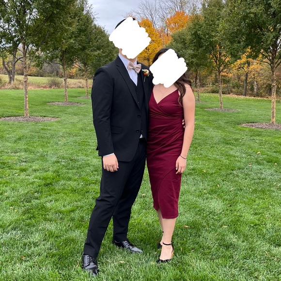 Lulu's Burgundy Bodycon Midi Dress (Size S) - Picture 4 of 4